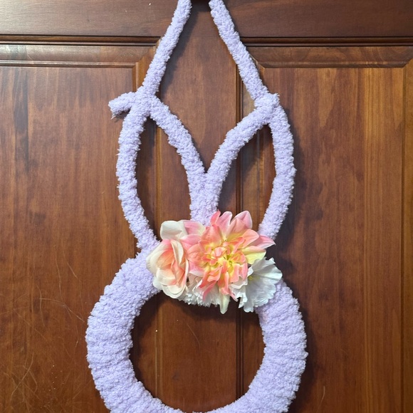 Handmade Purple Bunny Wreath With Flowers - Picture 16 of 16